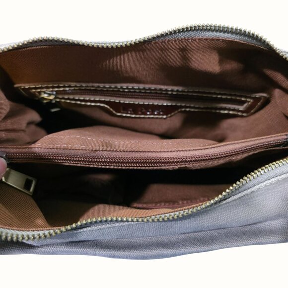 Vintage La Poet Waxed Canvas Crossbody Travel Bag Leather Accents & Weatherproof - Picture 11 of 13